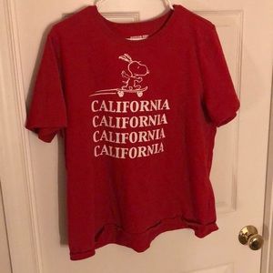 red Snoopy tee